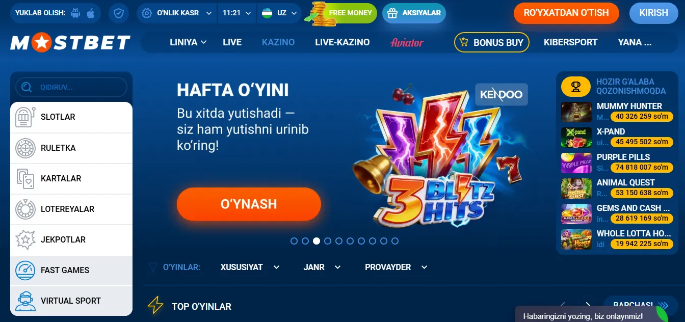 Mostbet online nima va platforma o'yinchilar uchun qanday imkoniyatlar beradi